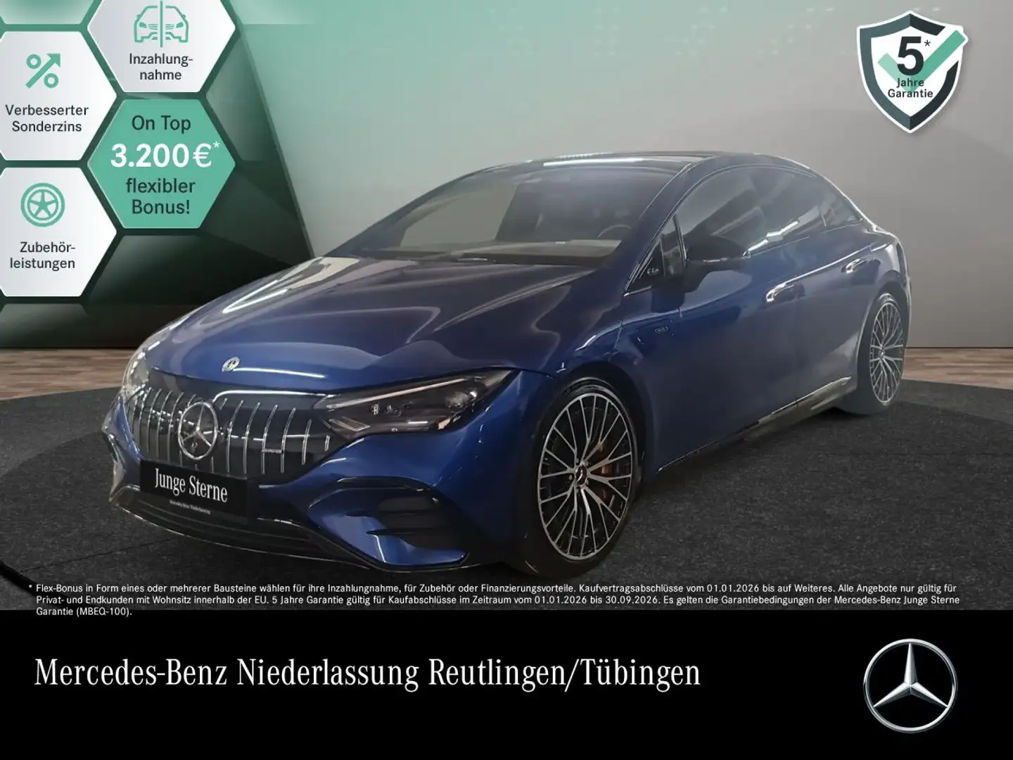 Mercedes-Benz EQE 53 AMG 4M Keramik Driversp Fahrass WideScreen Blau - 1