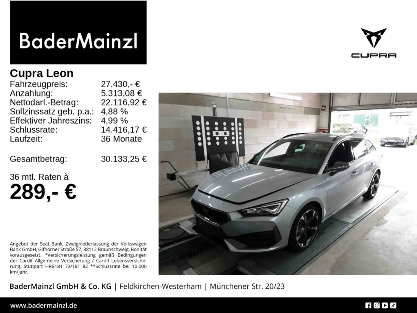 CUPRA Leon ST 1.4 e-Hybrid DSG Navi SHZ Kamera Virtual Silber - 1