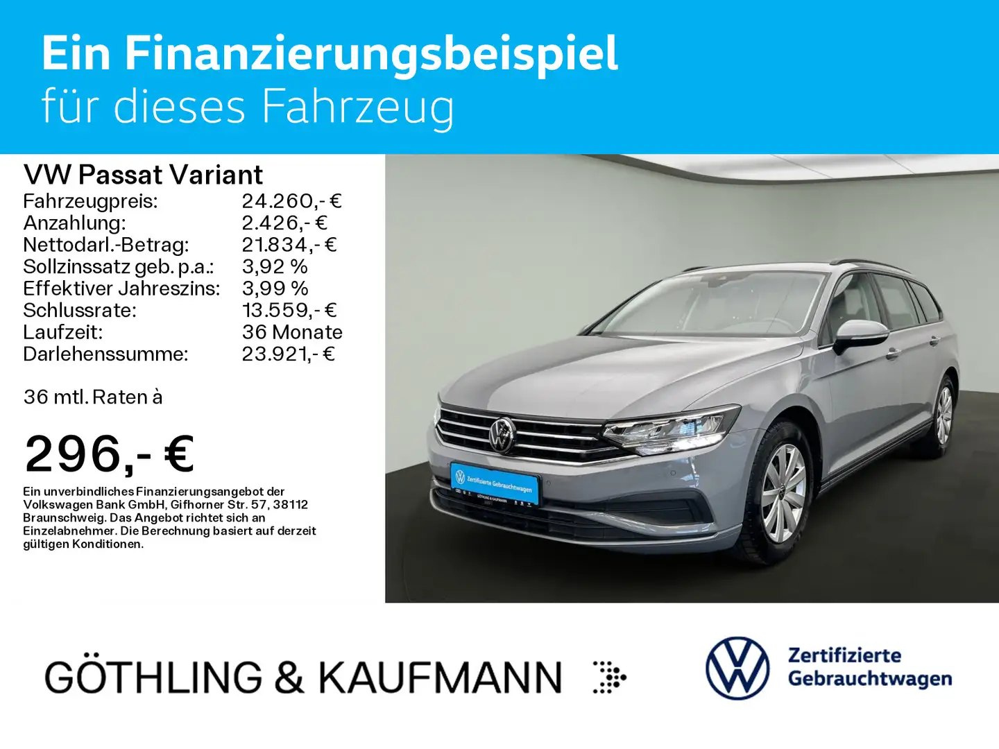 Volkswagen Passat Variant Basic 1.5 TSI 110kW*DSG*KAM*NAVI* Grau - 2