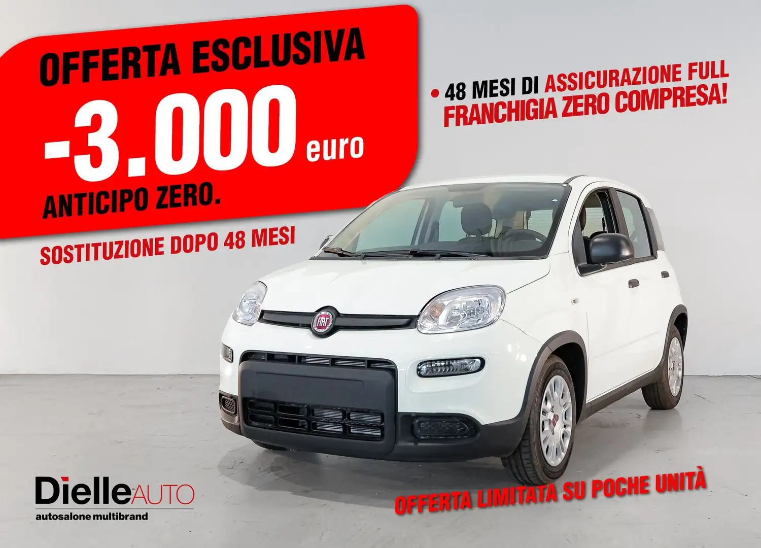 Fiat Panda My25 1.0 70cv Hybrid Panda KM0 Bianco - 1