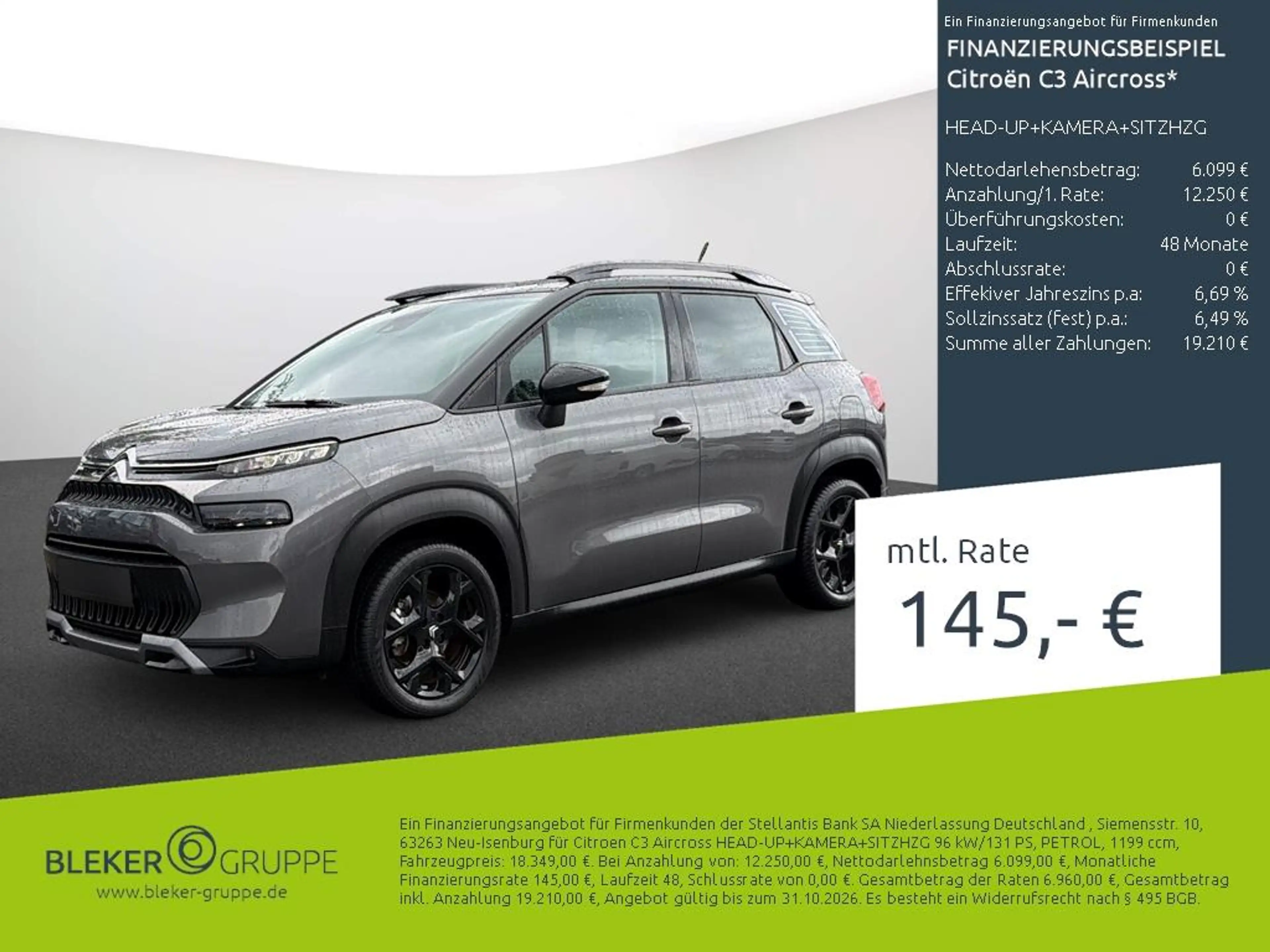 Citroen C3 Aircross HEAD-UP+KAMERA+SITZHZG