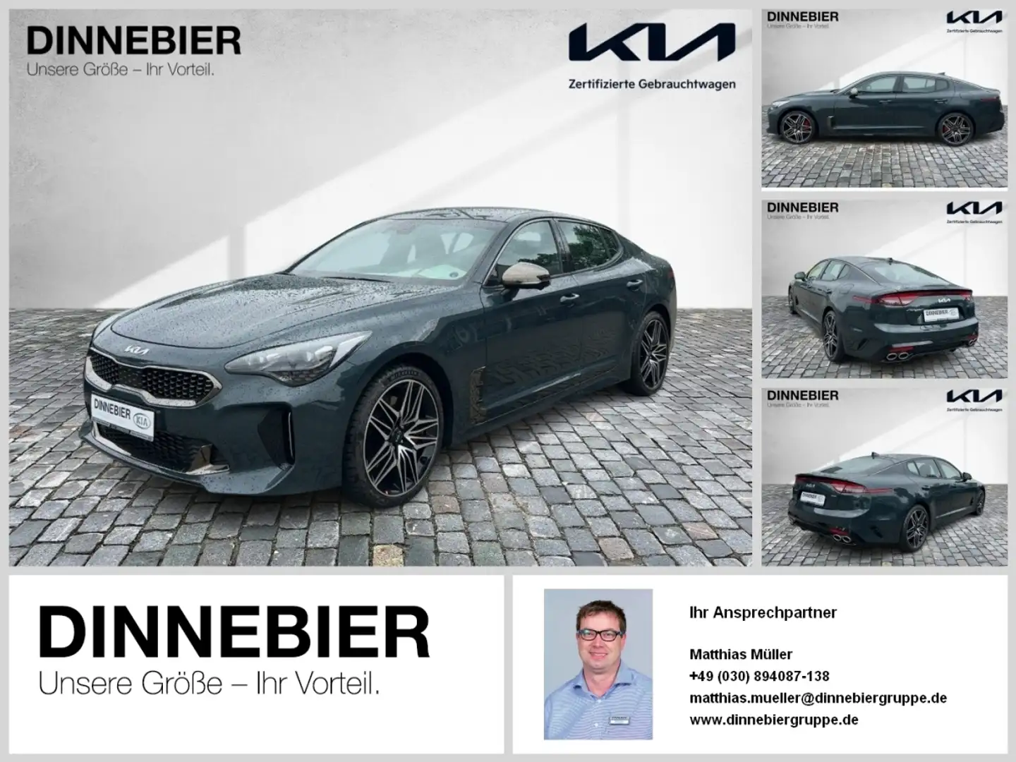 Kia Stinger 3.3T AWD AT8 GT STD ACC FLA Bel.Sitz 4xSHZ Verde - 1