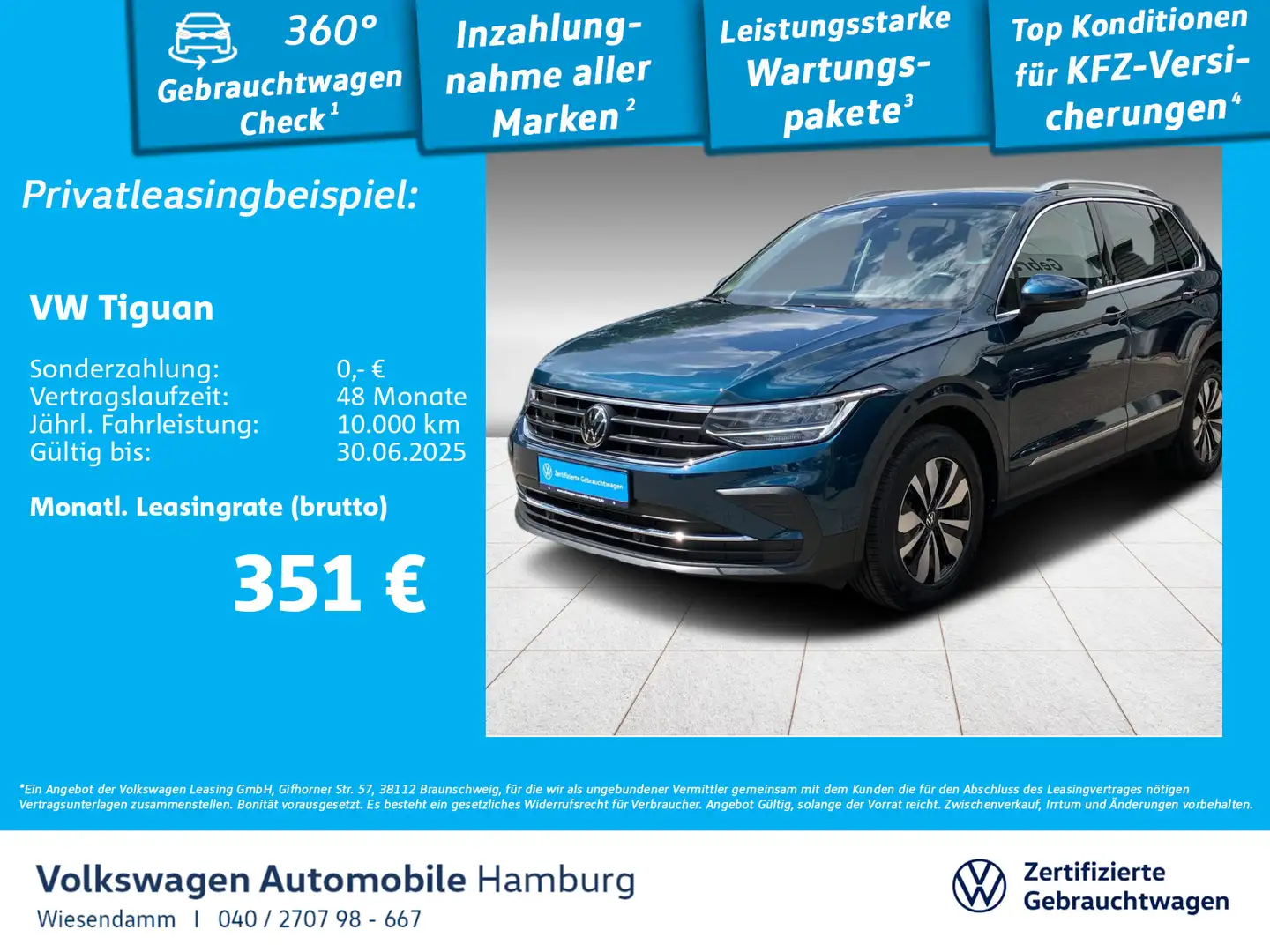 Volkswagen Tiguan 1.5 TSI Move PDC Klima Navi Sitzhzg Blau - 1