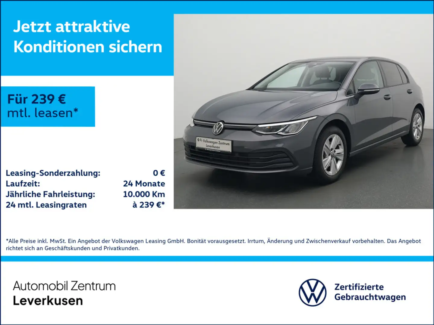 Volkswagen Golf VIII Life DSG NAVI VIRT KAM ACC SHZ APP Gris - 1