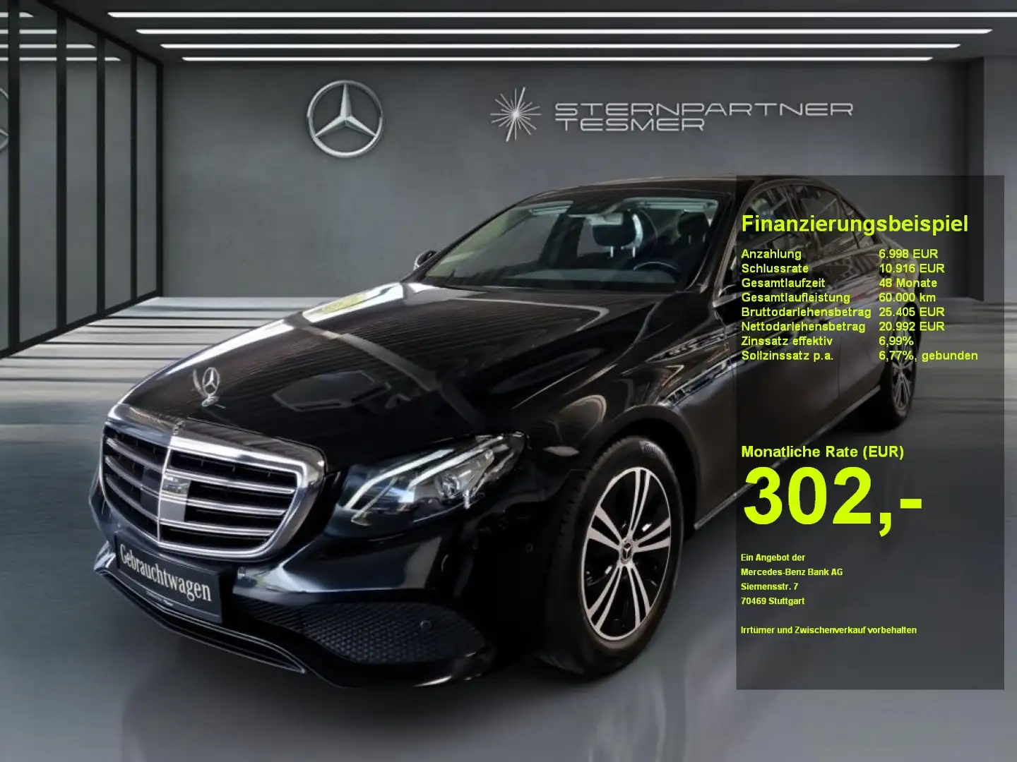 Mercedes-Benz E 220 d  +StHz+KAMERA+WIDE+NAVI+SHZ+AUT+Distr Noir - 1