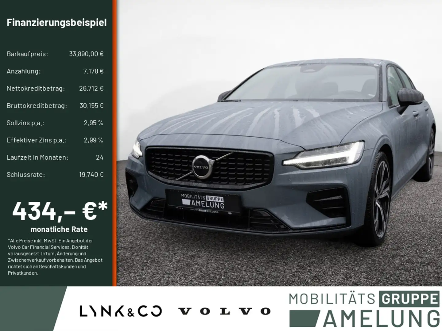 Volvo S60 B4 Plus Dark aus 1.Hand KAMERA HGSD LED Grau - 1