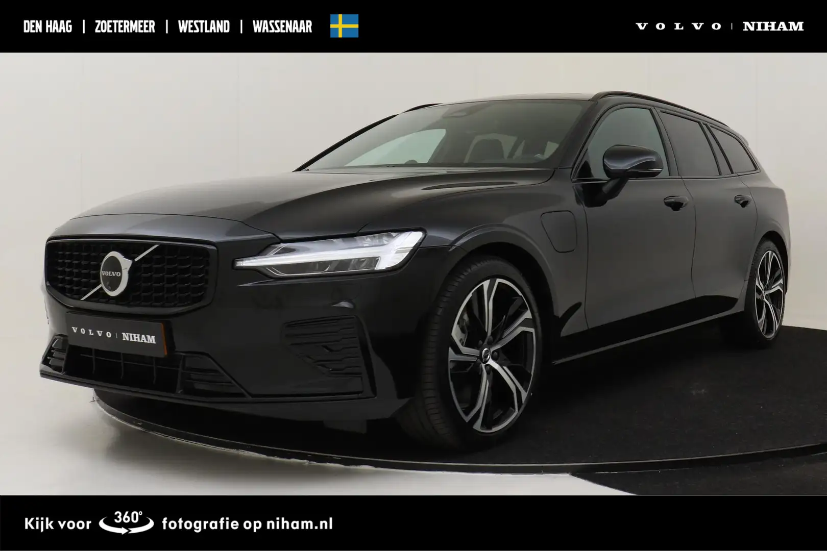 Volvo V60 T6 RECHARGE AWD ULTRA DARK -PANO.DAK|360°CAM|BOWER Noir - 1