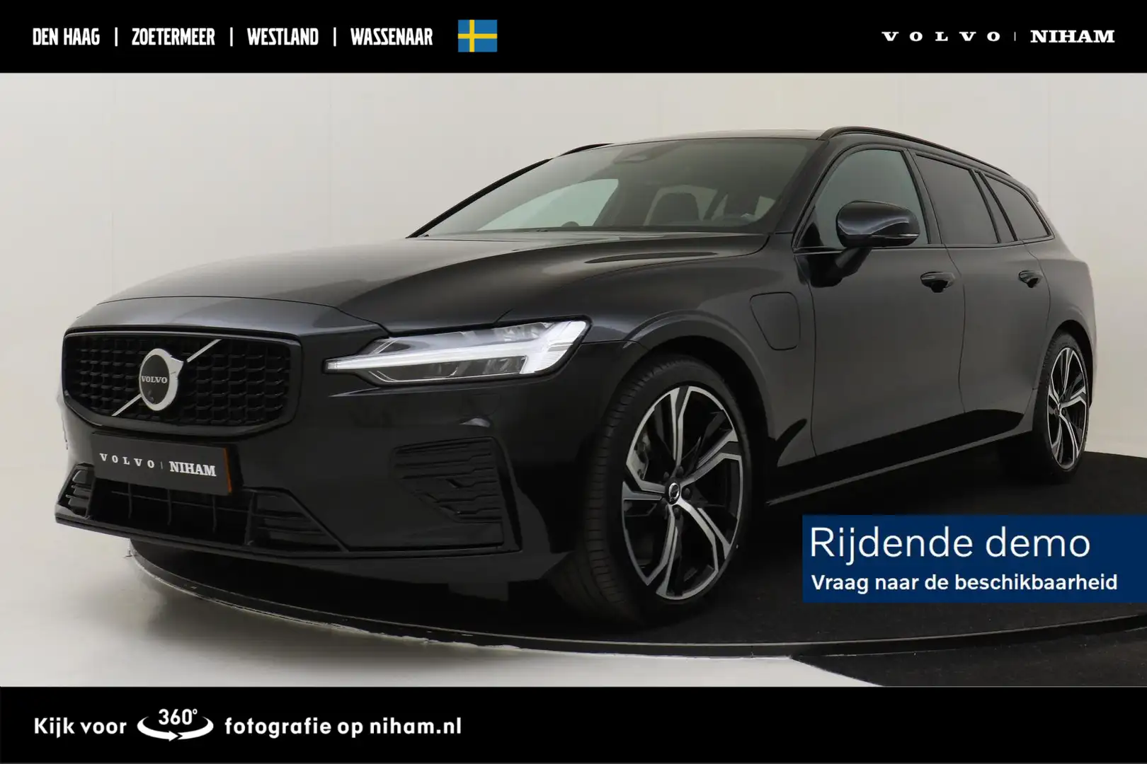 Volvo V60 T6 RECHARGE AWD ULTRA DARK -PANO.DAK|360°CAM|BOWER Noir - 1