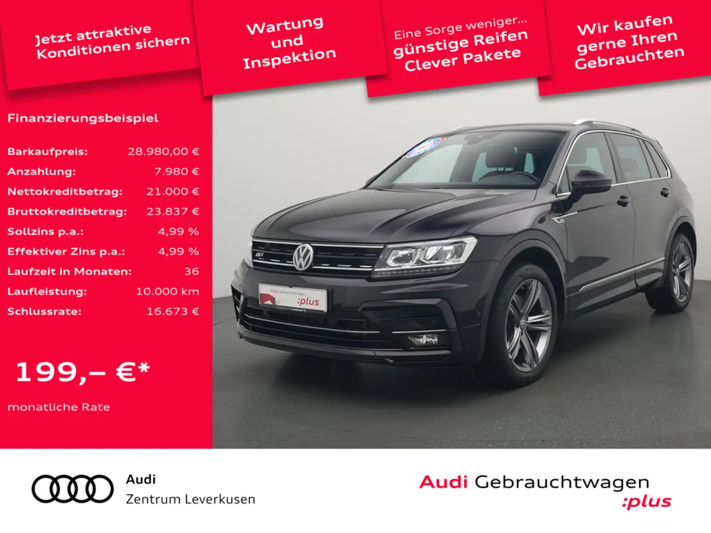 Volkswagen Tiguan R-Line 4Motion DSG CARPLAY SHZ LED PDC Schwarz - 1