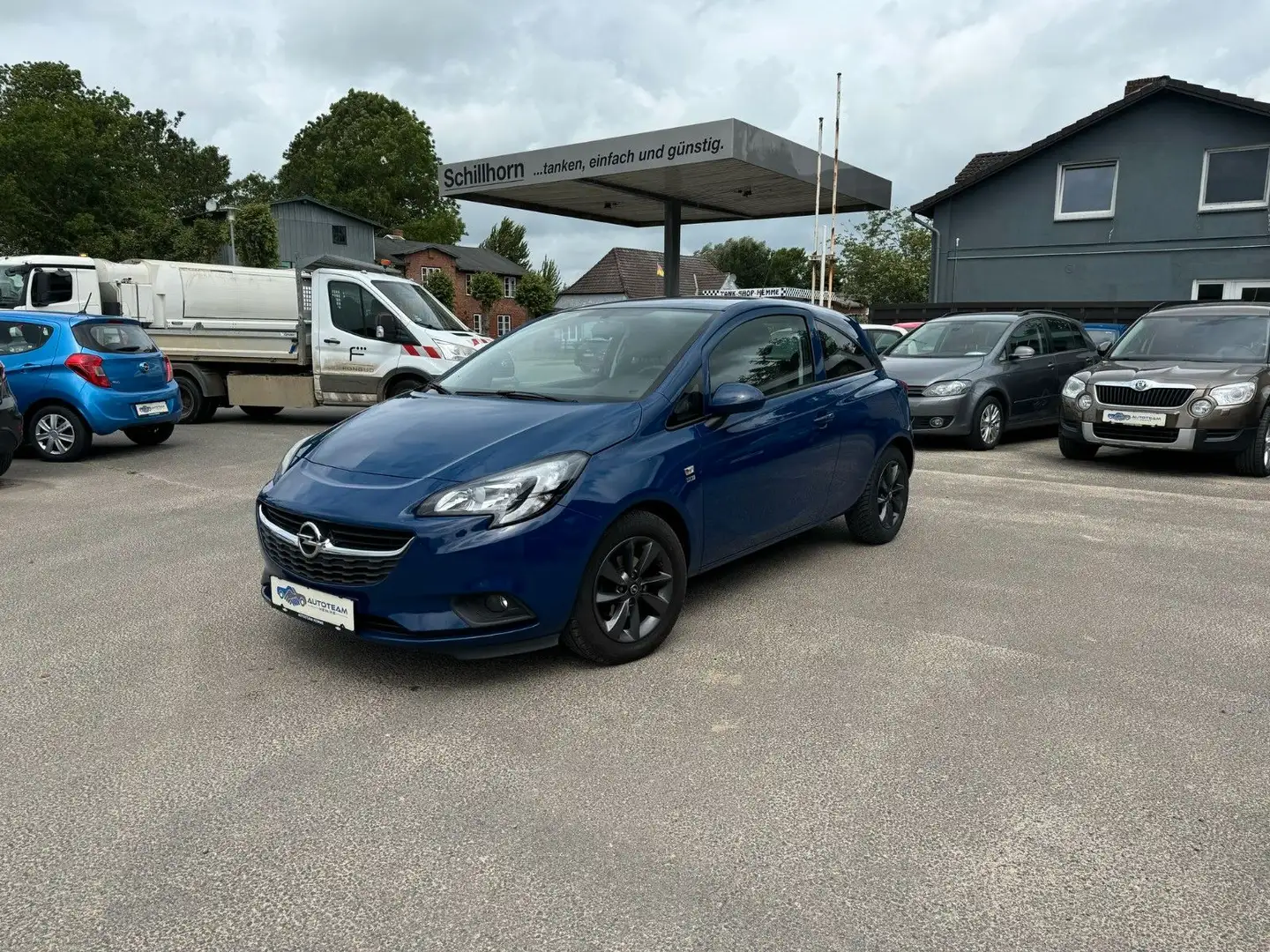 Opel Corsa E 120 Jahre KLIMA/NAVI/CARPLAY/AHK/SH/BC Blau - 1