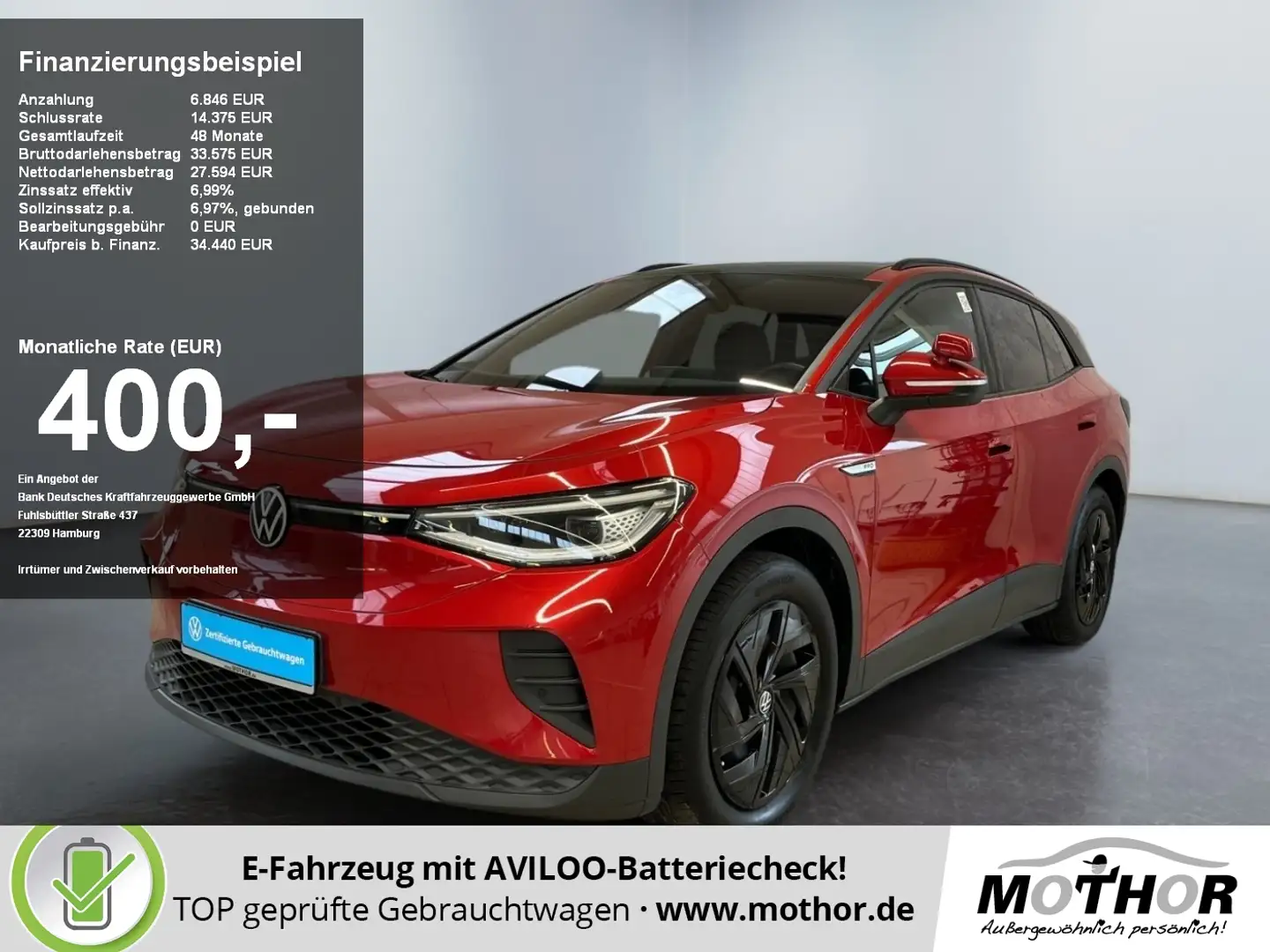 Volkswagen ID.4 Pro Performance 77 kWh Fahrschulausstattung Rot - 1
