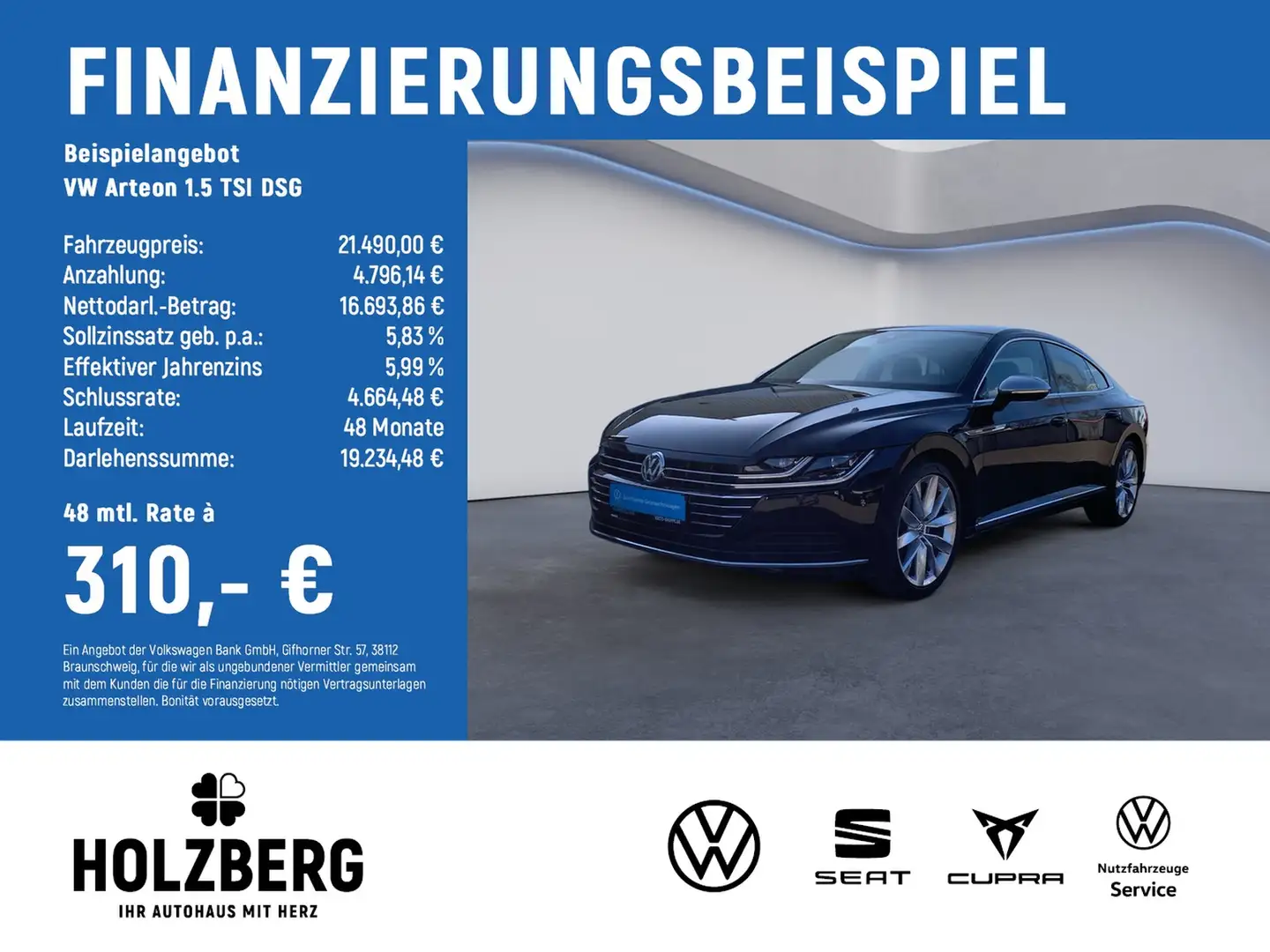 Volkswagen Arteon 1.5 TSI DSG Elegance NAVI+SHZ+LED+GRA Zwart - 2