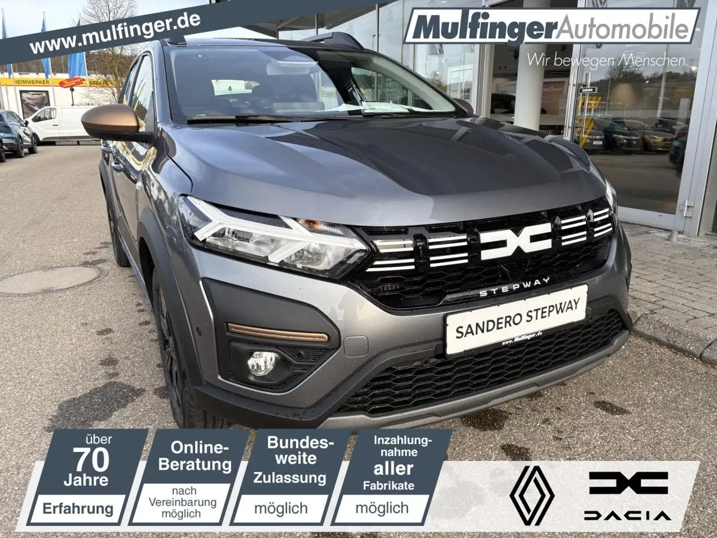 Dacia Sandero Stepway Extreme+ TCe 110 EPH SHZ Kamera Klimaaut. Grau - 1