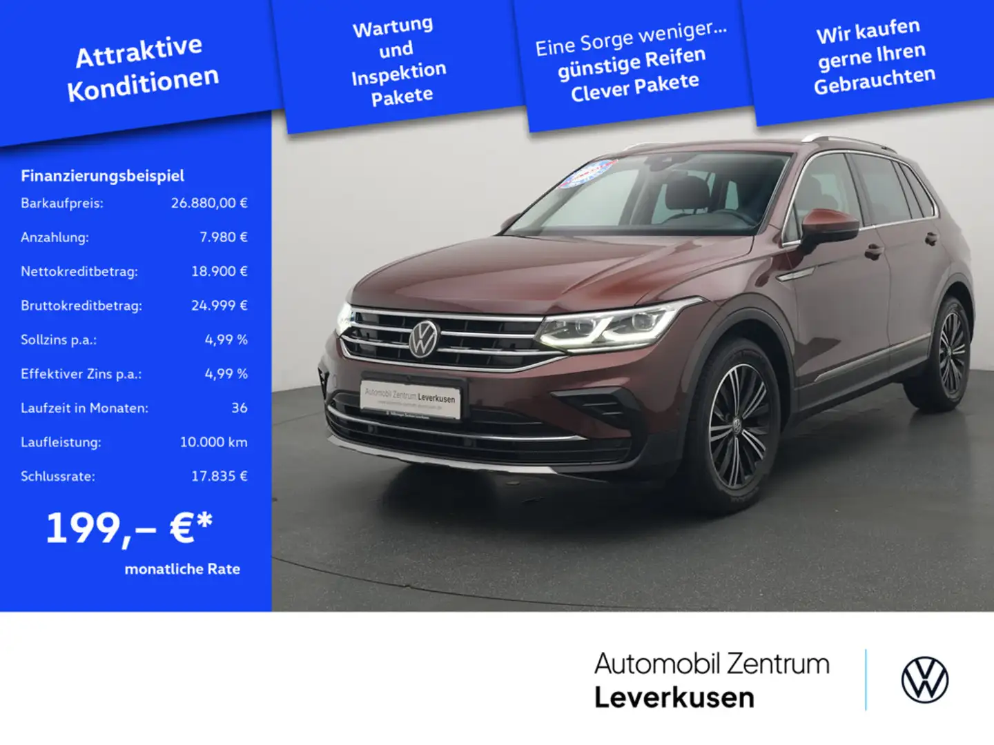 Volkswagen Tiguan Elegance DSG AHK PANO MATRIX ACC NAVI Braun - 1