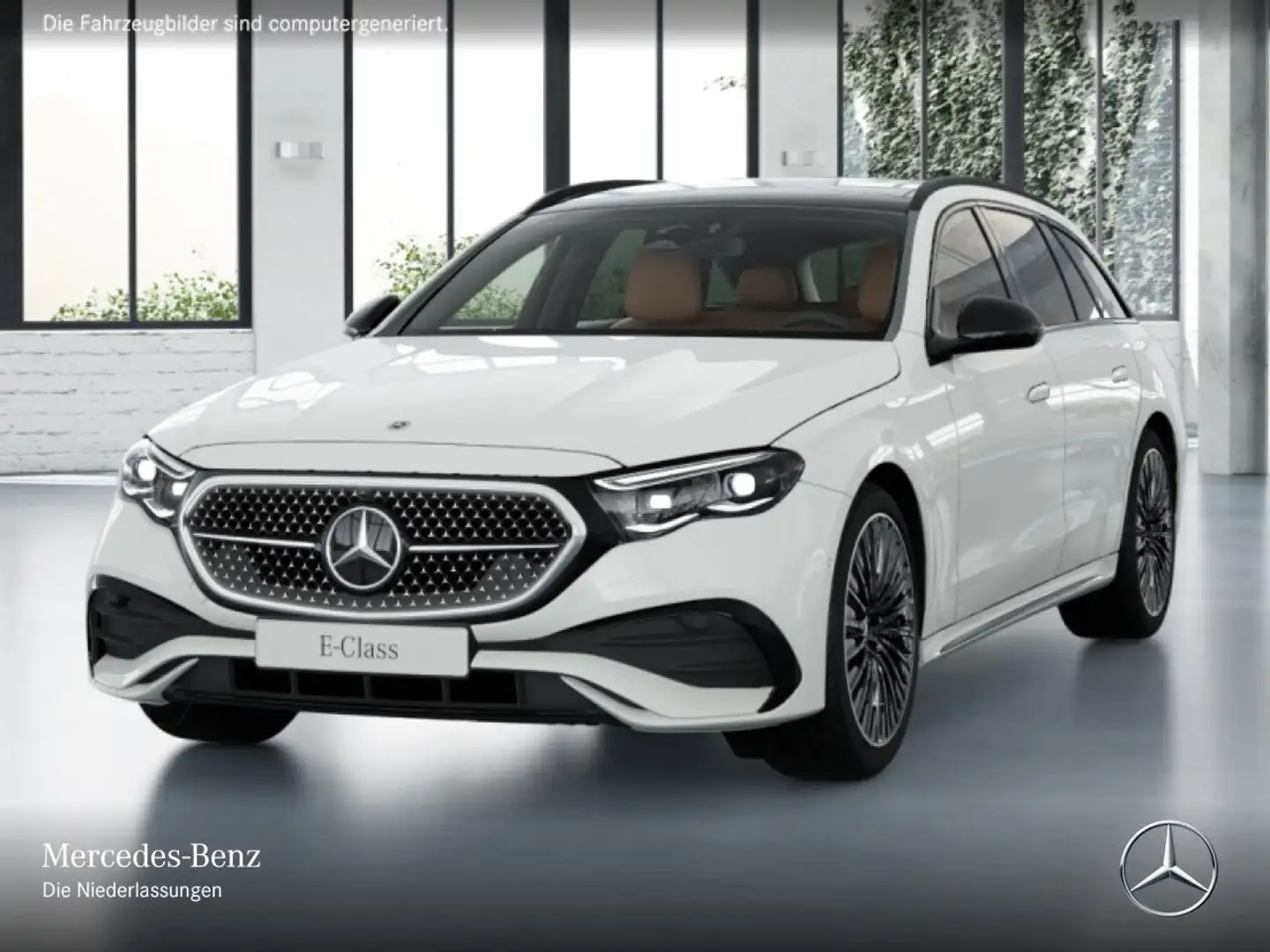 Mercedes-Benz E 220 d T AMG 360° Pano Distr. AHK Night Totwinkel Blanc - 2