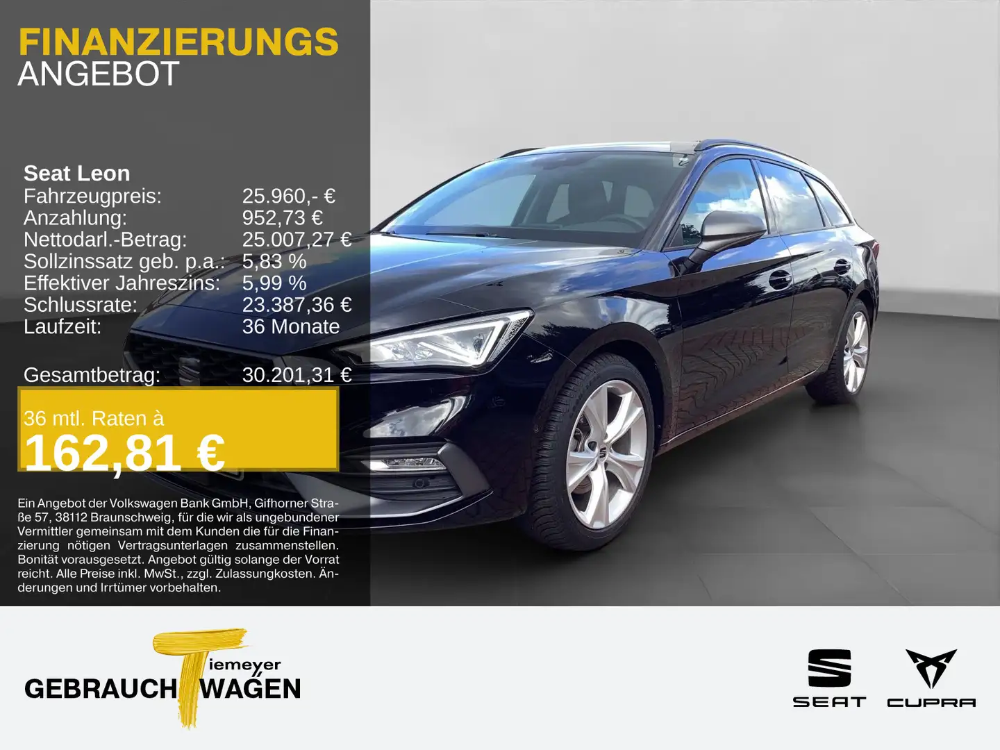 SEAT Leon Sportstourer 1.5 TSI DSG FR NAVI KAMERA SIT Schwarz - 1