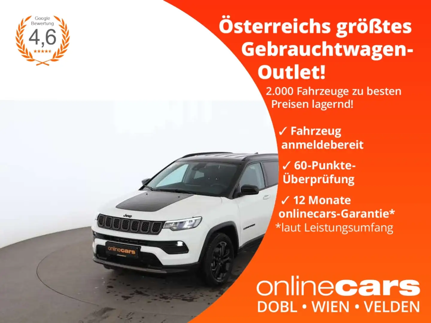 Jeep Compass 1.3 4xe AWD PHEV Aut LED RADAR NAV LEDER Weiß - 1