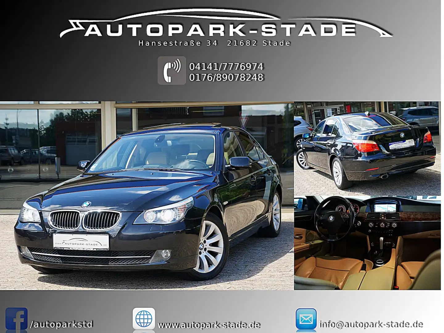 BMW 520 520d E60 Aut. Navi Leder Bi-Xenon Zwart - 1