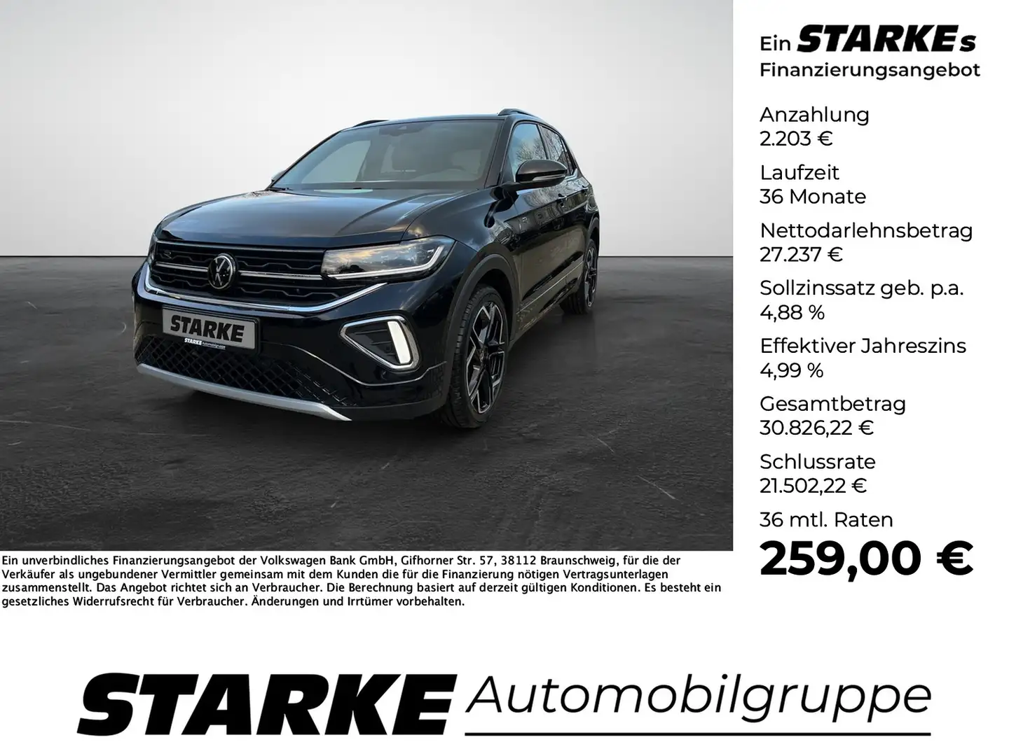 Volkswagen T-Cross 1.5 TSI DSG R-Line Nero - 1