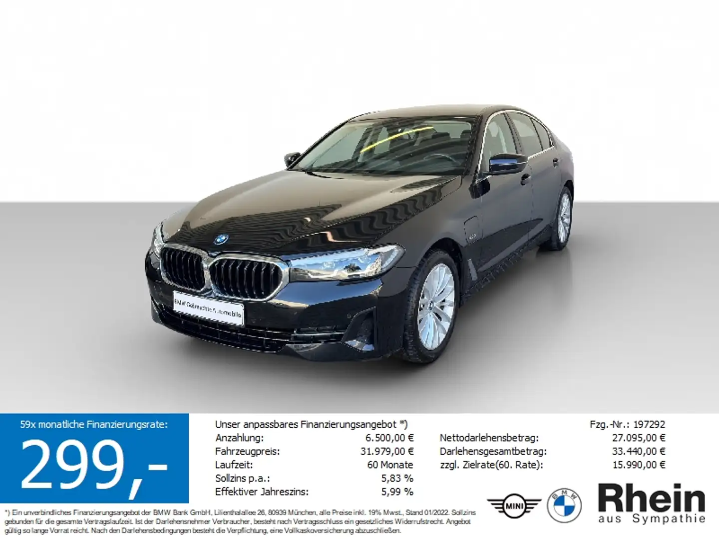 BMW 520 e Lim. Aut. LiveCock.PDC.DuLa.DAB.Klimaaut. Schwarz - 1