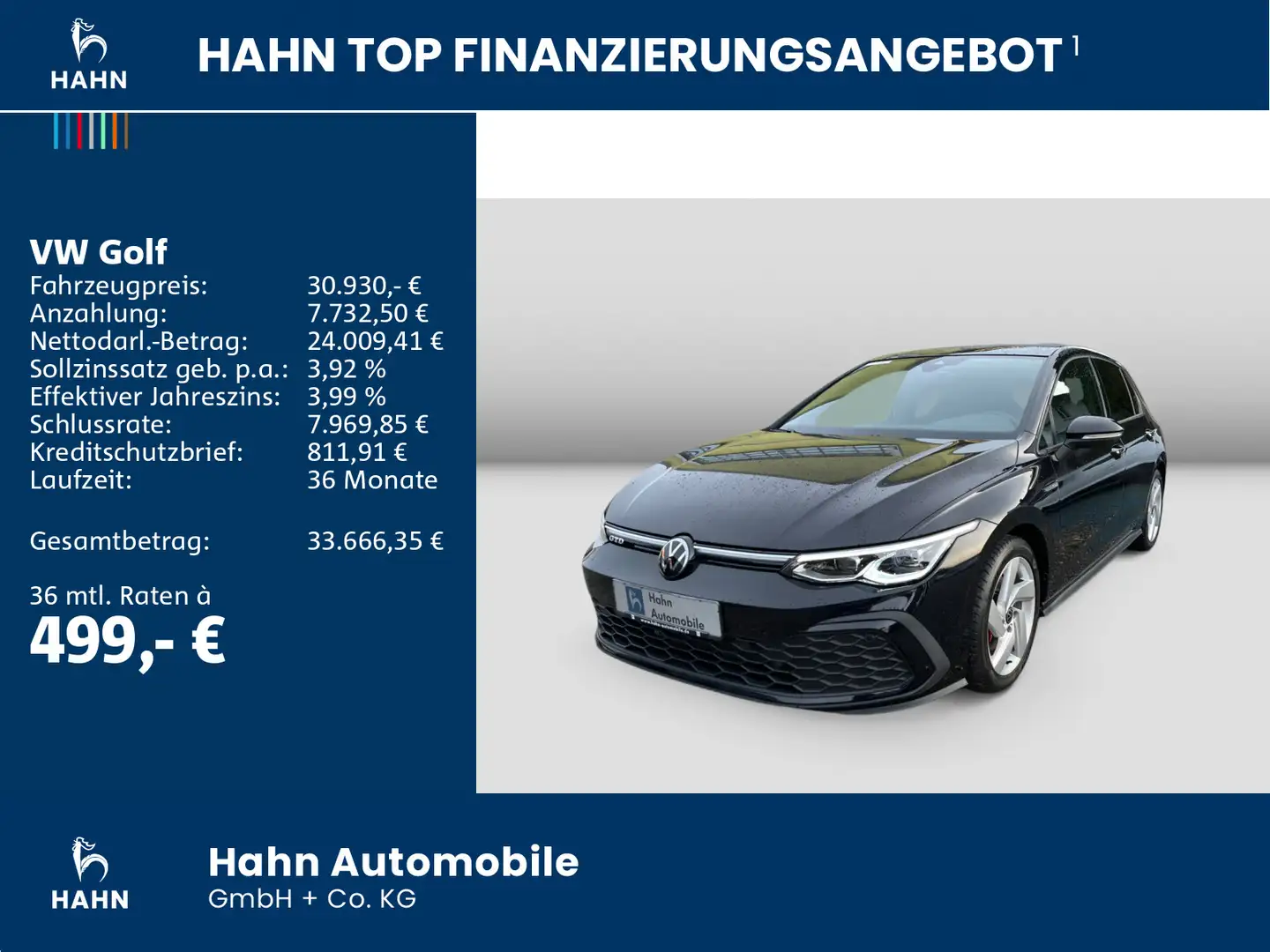 Volkswagen Golf VIII GTD 2.0TDI DSG Cam Matrix Navi Pano Schwarz - 2