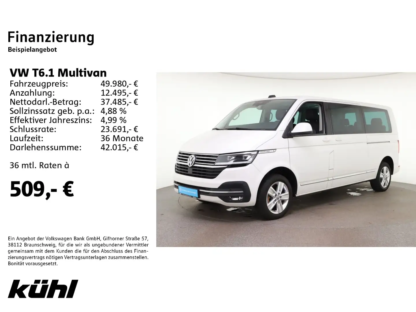 Volkswagen T6.1 Multivan LR 2.0 TDI 4M DSG Comfortline LED Blanc - 2