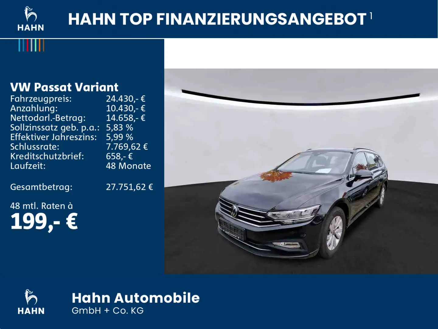 Volkswagen Passat Variant 2.0TDI DSG Business LED Navi ACC Schwarz - 2