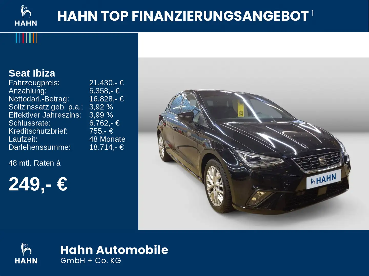 SEAT Ibiza 1.0TSI DSG FR ACC Cam LED Navi Sitzheizung Schwarz - 2