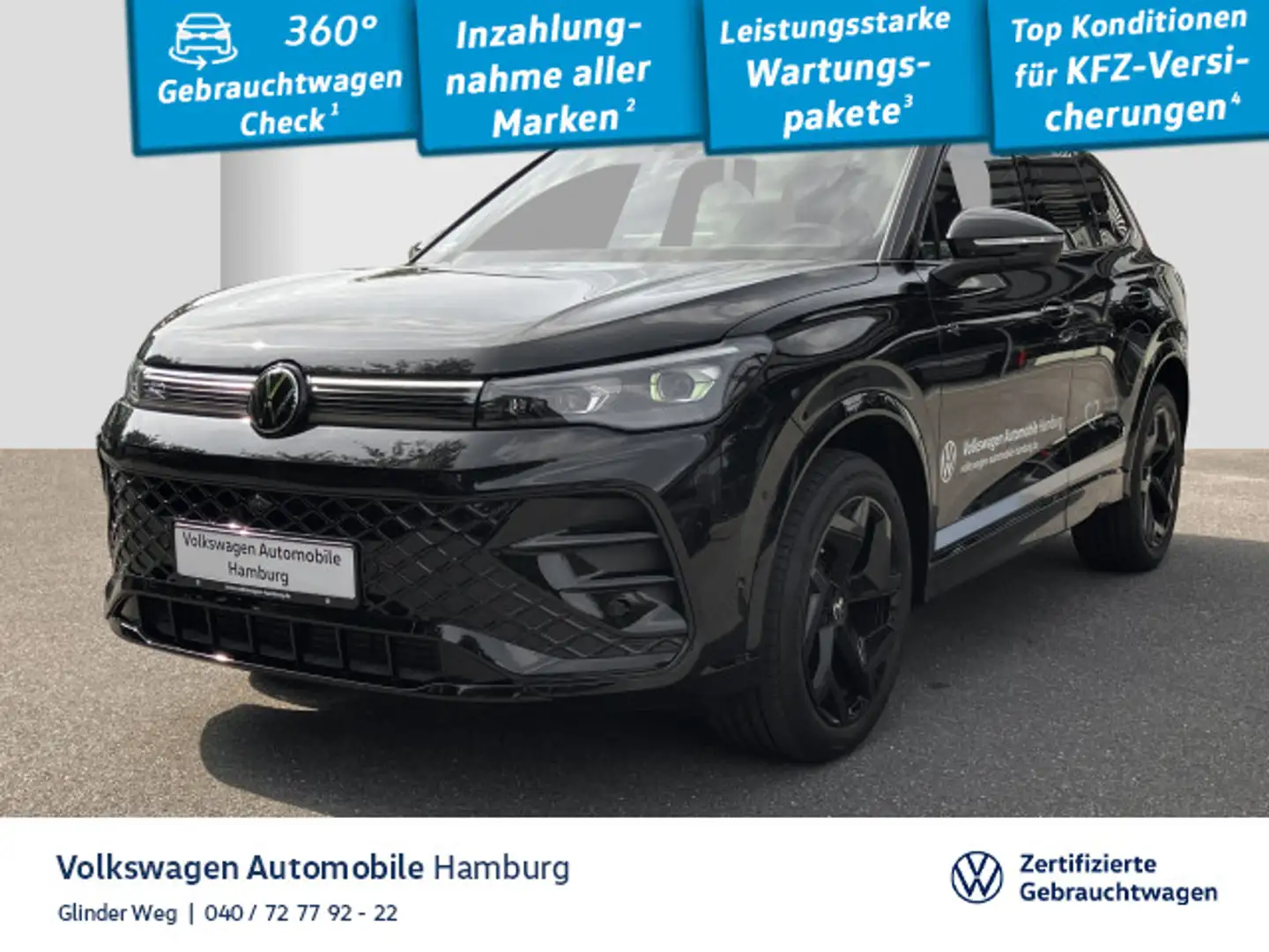 Volkswagen Tiguan 2.0 TDI R-Line DSG AHK Panoramadach Navi Schwarz - 1