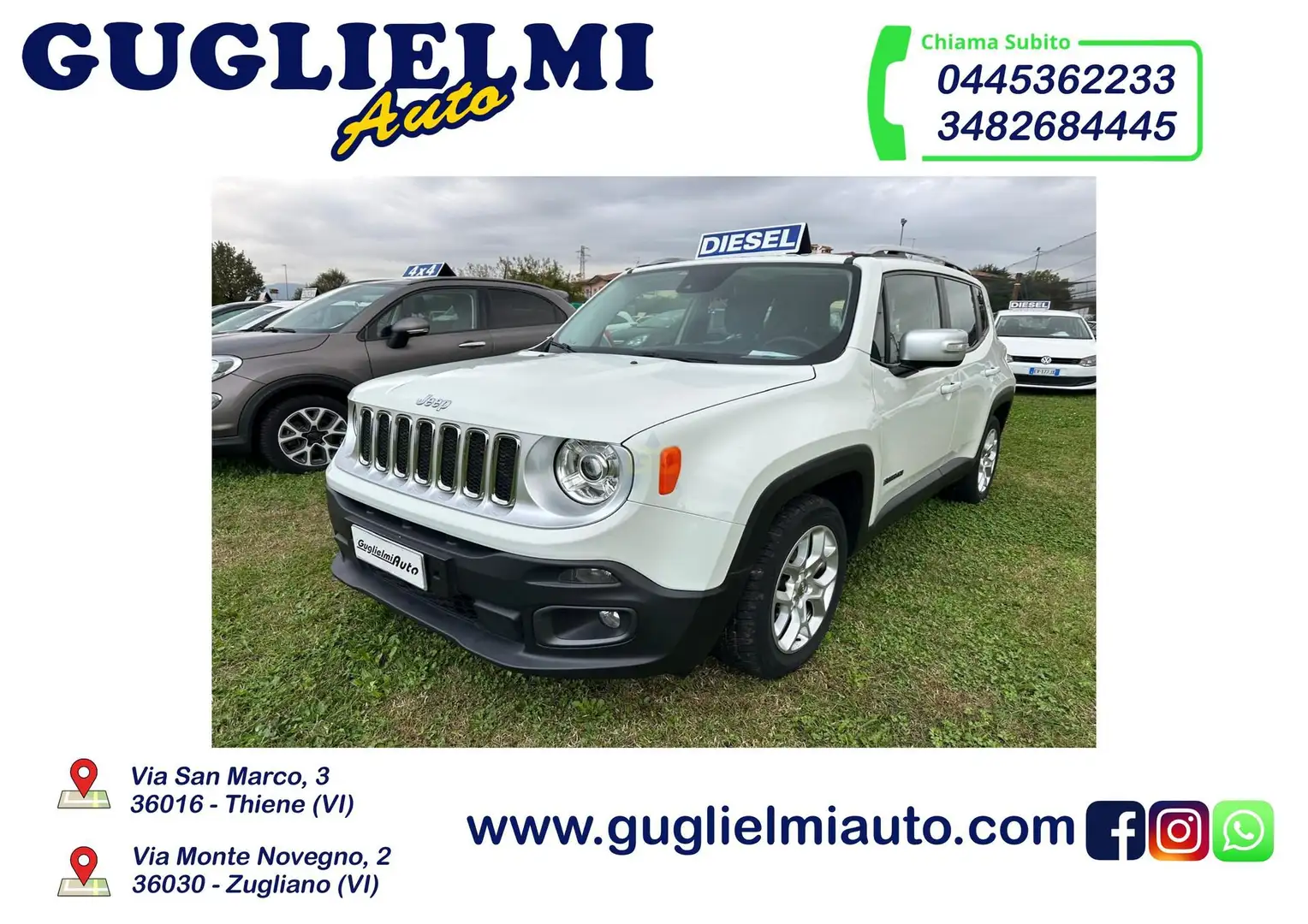 Jeep Renegade Renegade 1.6 Mjt 120 CV Limited Blanc - 1