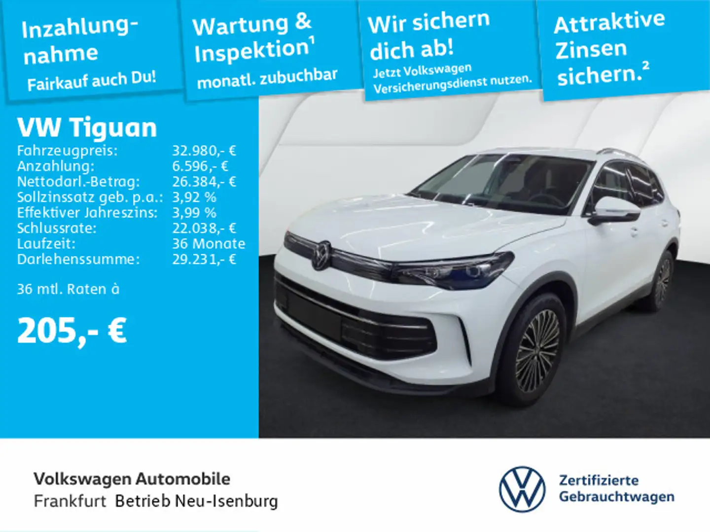 Volkswagen Tiguan 1.5 TSI DSG Life Navi LEDPlus DAB+ FrontA Weiß - 1