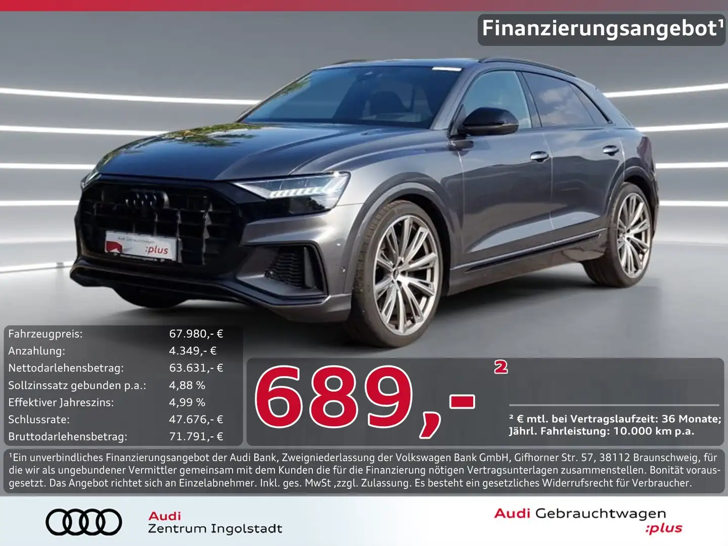 Audi SQ8 TFSI HD-MATRIX STHZG AHK HuD Optik-schw+ 23" Grigio - 1