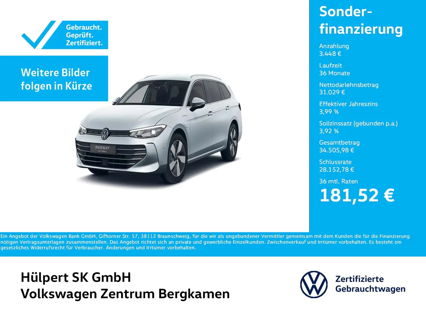 Volkswagen Passat Variant 1.5 HYBRID BUSINESS NEUES MODELL AHK Silber - 1