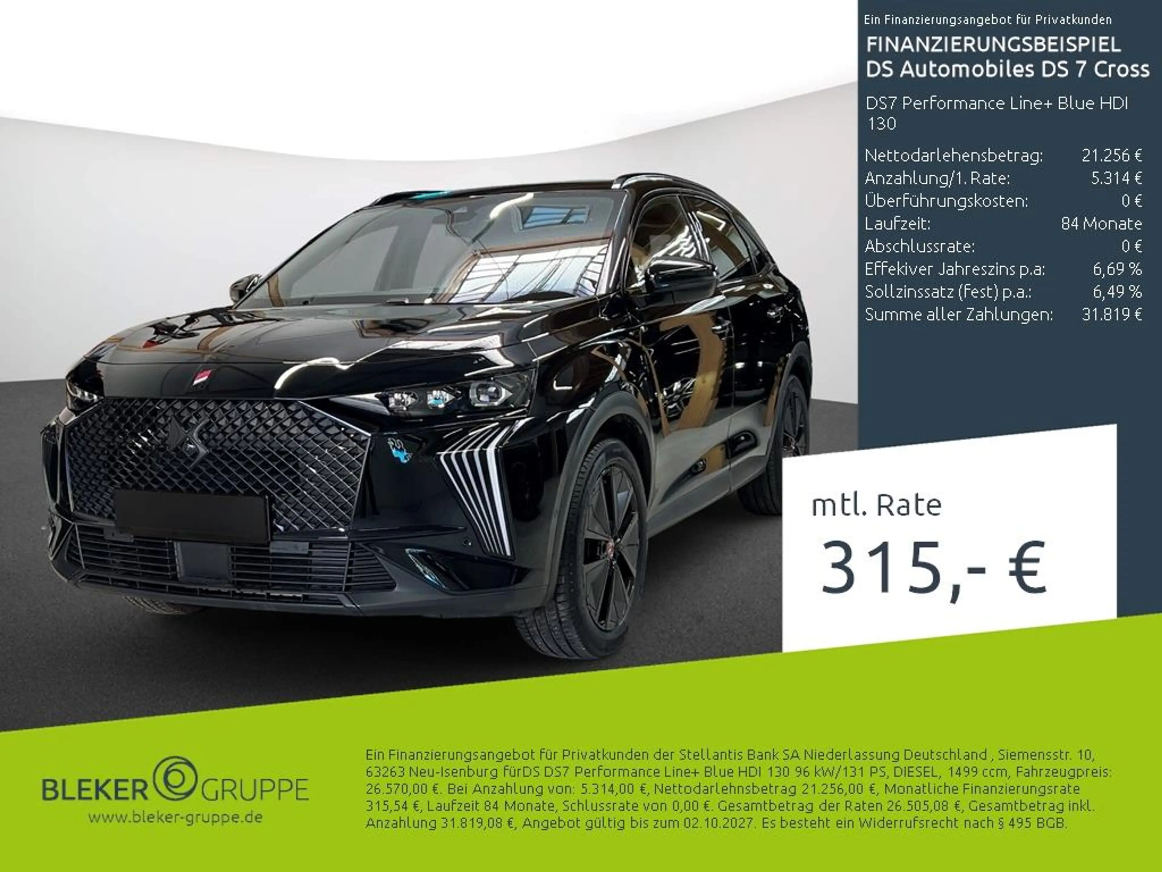 DS Automobiles DS 7 Crossback DS7 Performance Line+ Blue HDI 130