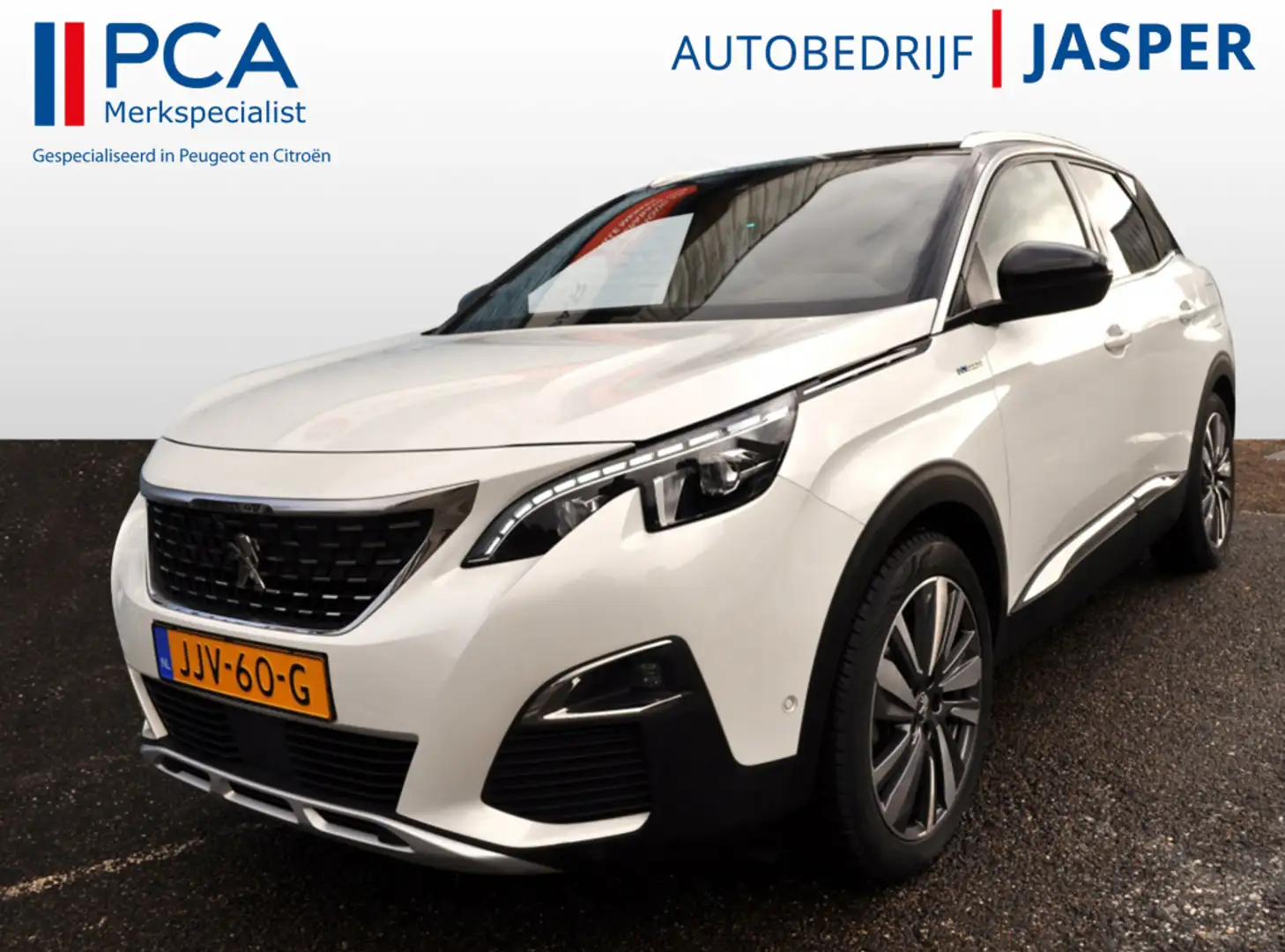 Peugeot 3008 1.6 HYb4wiel 300Pk GT leer mass nav Gripc Wit - 1