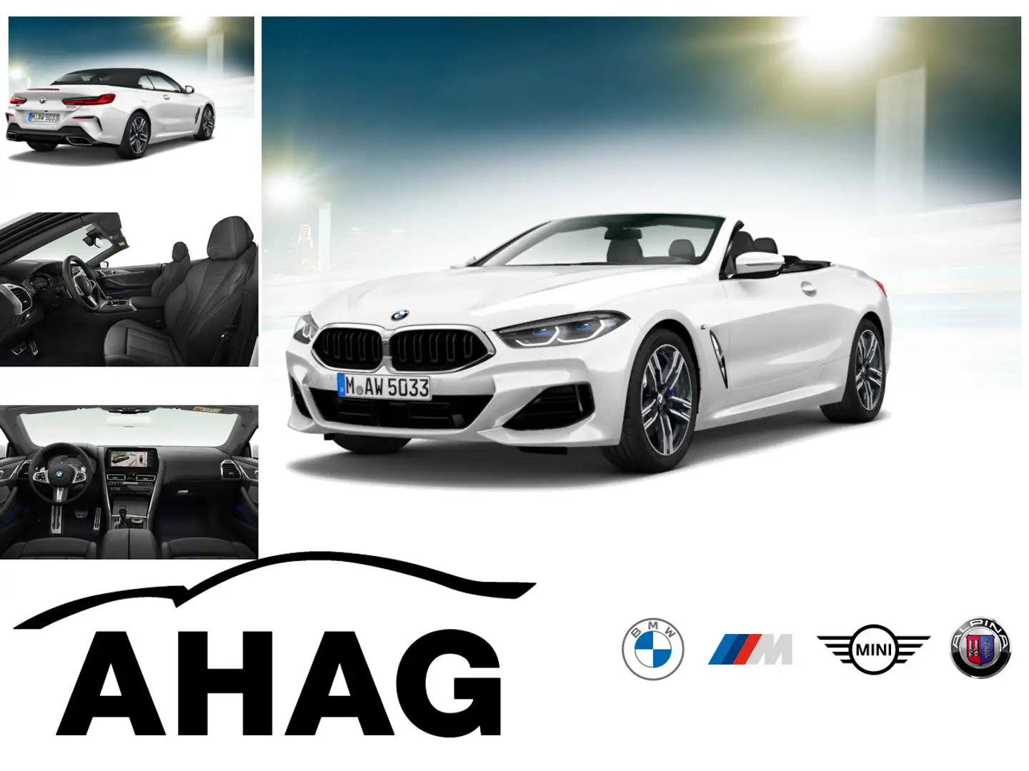 BMW 850 840i xDrive Cabrio Innovationsp. Komfortzugang Weiß - 1