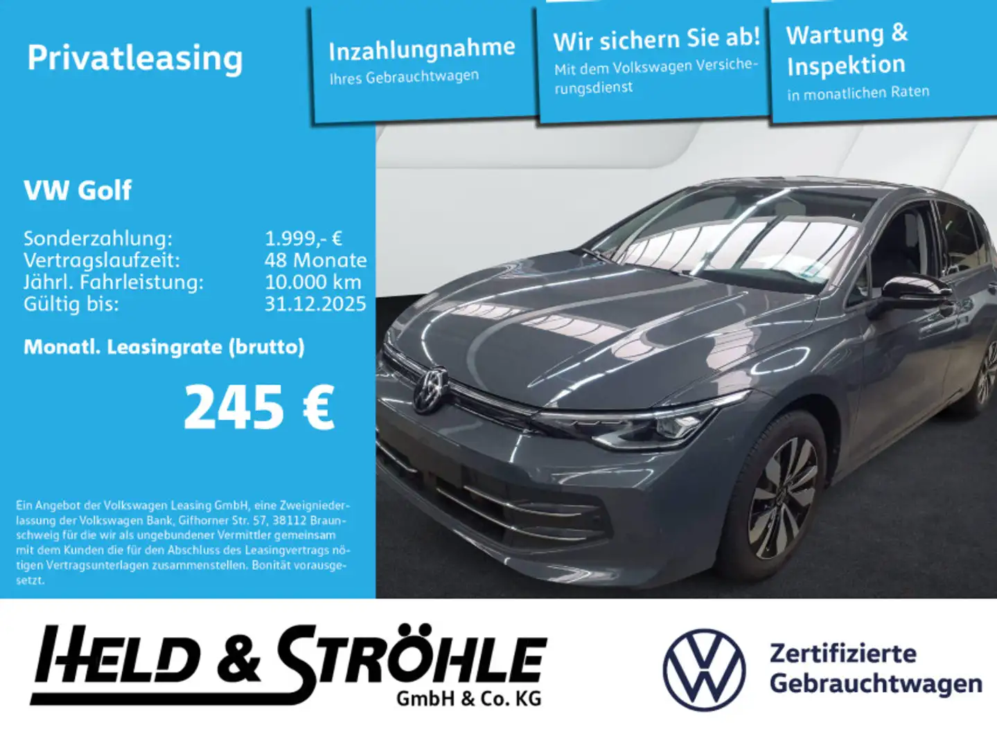 Volkswagen Golf 8 GOAL 2.0 TDI DSG LED+ NAV AHK TRAVEL IDA Gris - 1