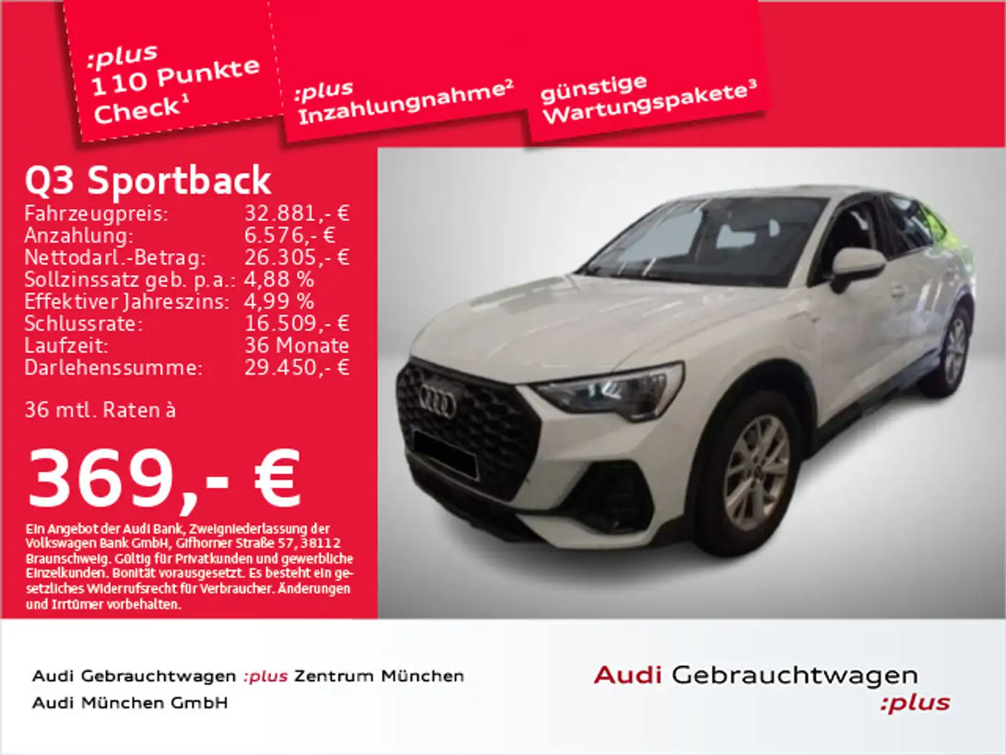 Audi Q3 45 TFSI e S tronic S line Ext. AHK/ Weiß - 1