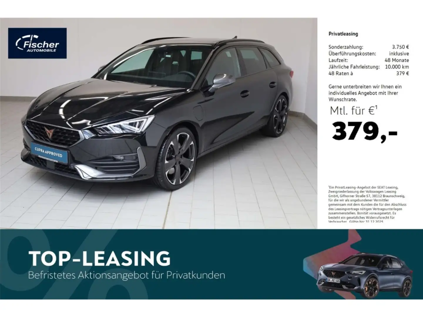 CUPRA Leon Sportstourer 1.4 e-Hybrid DSG VZ P-Dach/NAV Schwarz - 1