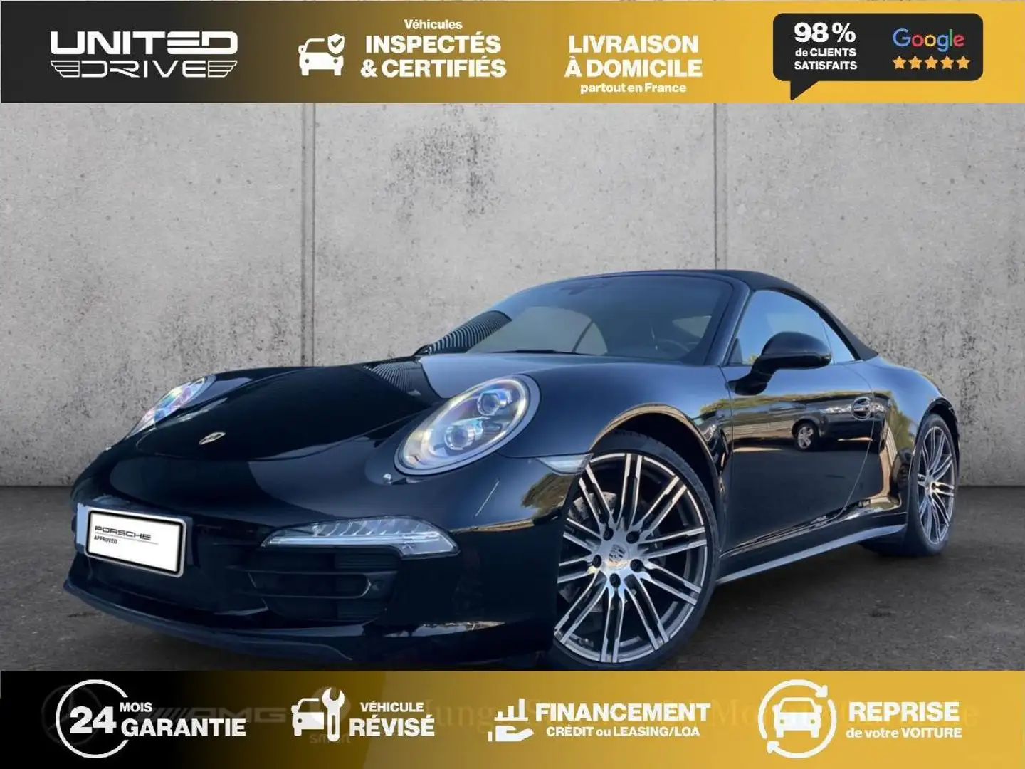 Porsche 911 Cabriolet 3.4i - 350 - BV PDK  TYPE 991 CABRIOLET Carrera 4 PHASE 1 Noir - 1