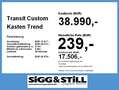 Ford Transit Custom Kasten Trend PHEV 320 L1 CAM*PDC*SY Weiß - thumbnail 3