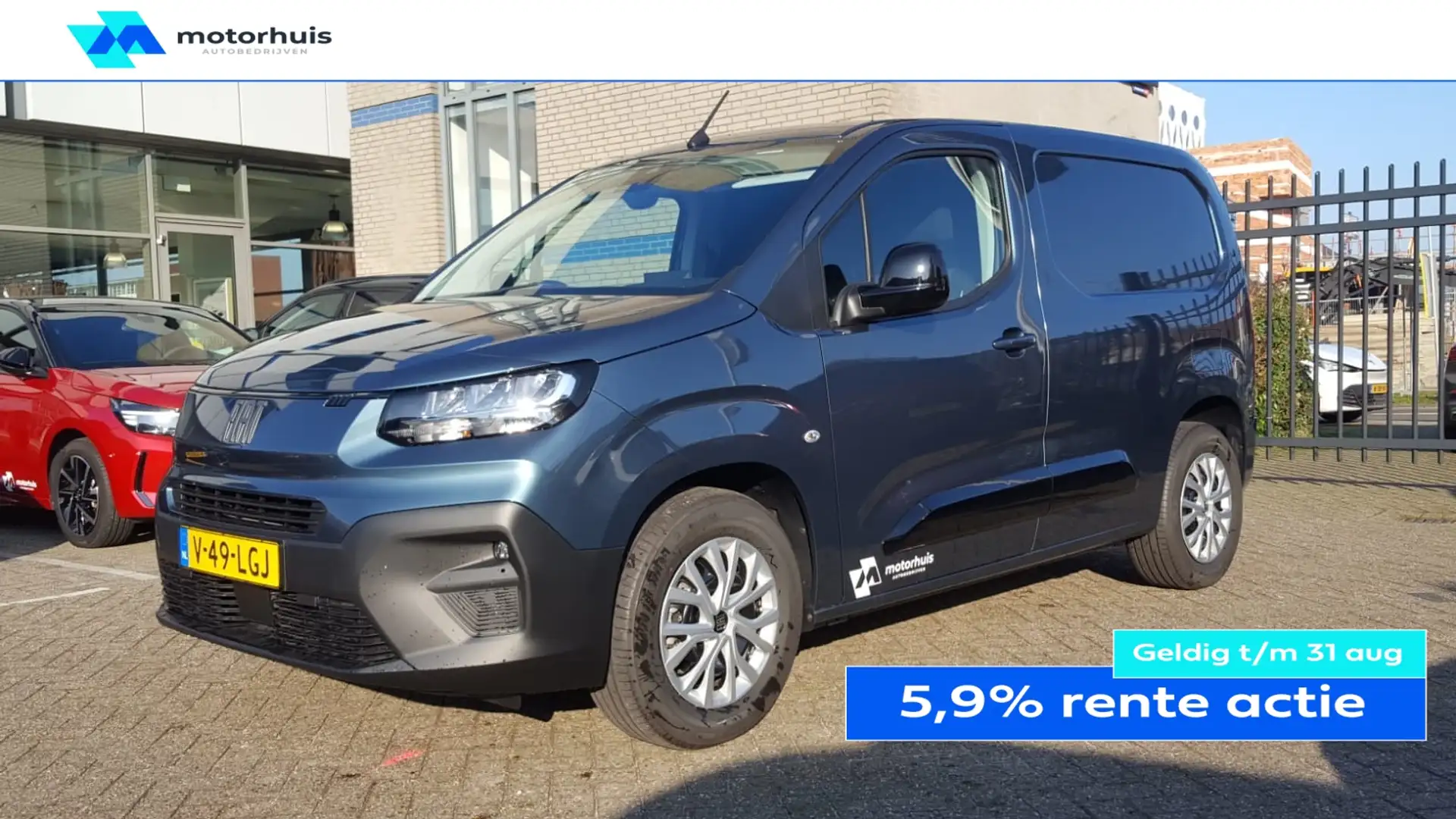 Fiat Doblo Cargo 136PK 100% elektrisch + DEMO VOORDEEL..!! Blauw - 1