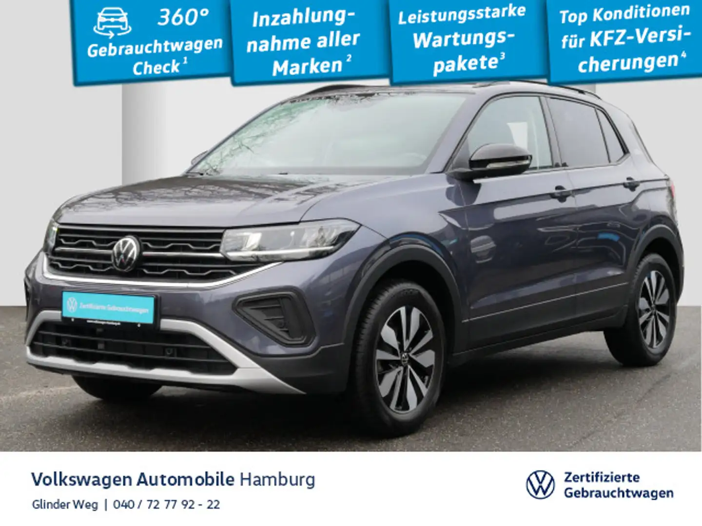 Volkswagen T-Cross 1.0 TSI Goal AHK Navi Sitzhzg Grau - 1