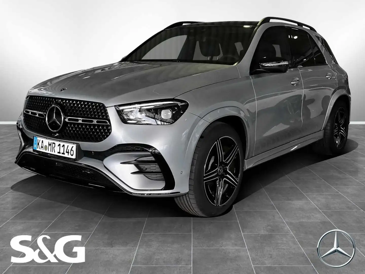 Mercedes-Benz GLE 300 d 4M AMG Night+MBUX+360°+Pano+AHK+Standh Silber - 1