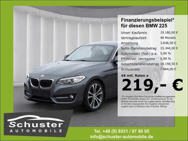 BMW 225 d Coupe Sport Line*Autom AHK Leder Harm/Kard