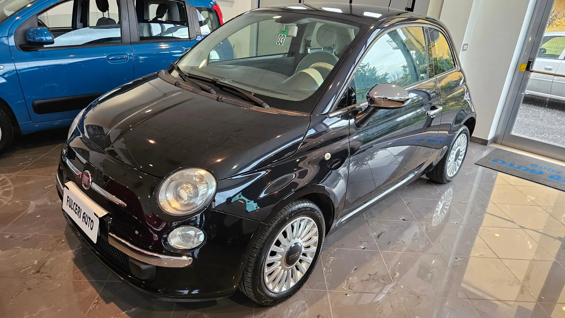 Fiat 500 500 1.2 Lounge 69cv E6 Zwart - 1