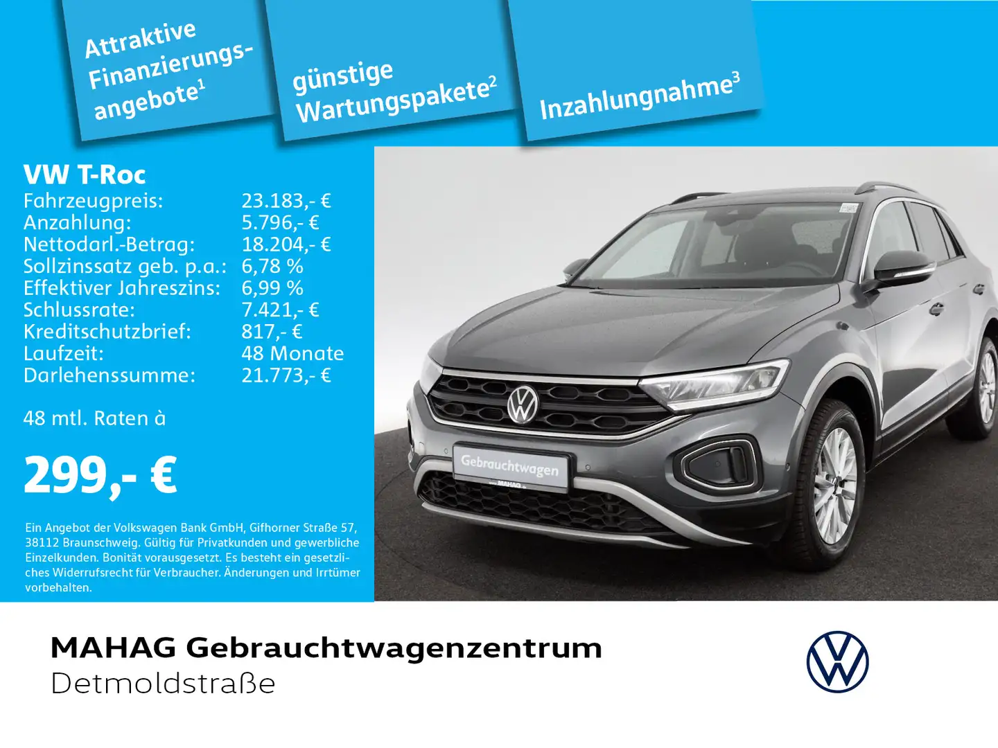 Volkswagen T-Roc T-ROC 2.0 TDI LIFE Navi LED DigitalCockpit ParkA Gris - 1