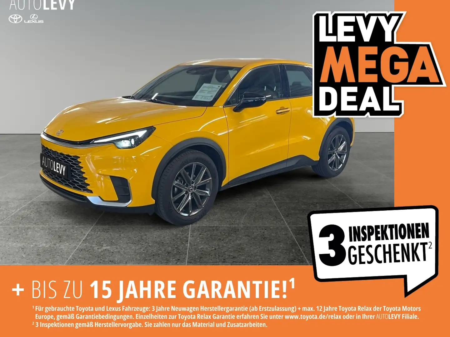 Lexus LBX 1.5 Hybrid +Navi+Vollleder+CarPlay+SitzHeiz.+ Gelb - 1
