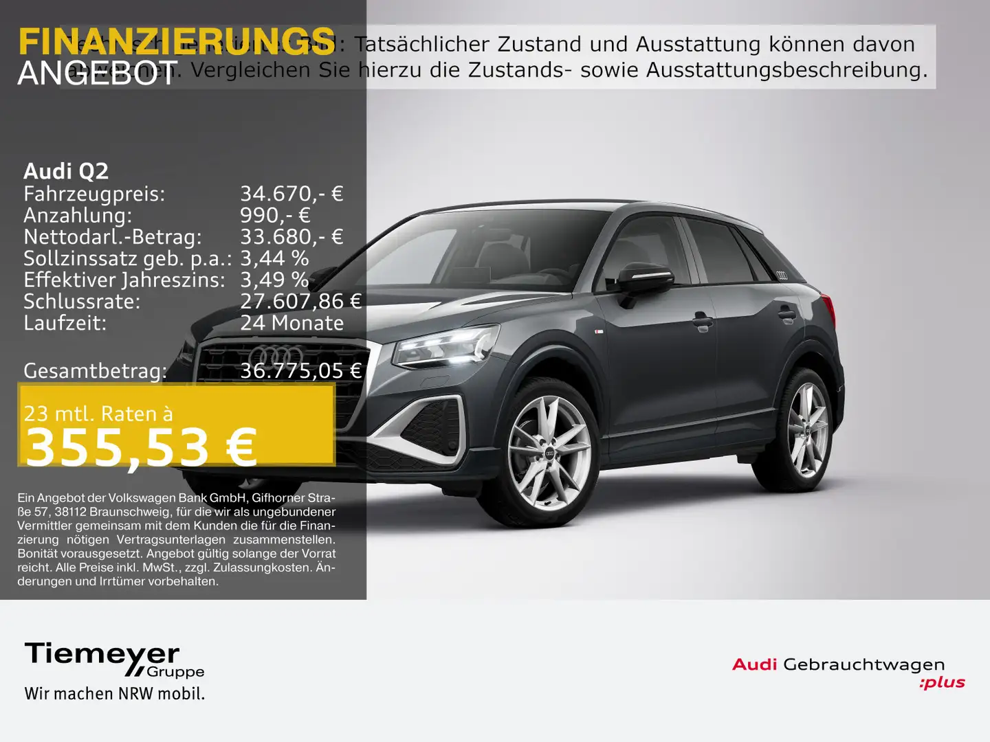 Audi Q2 35 TFSI 2x S LINE LM18 FEINNAPPA AHK ST.HEIZ Grau - 1