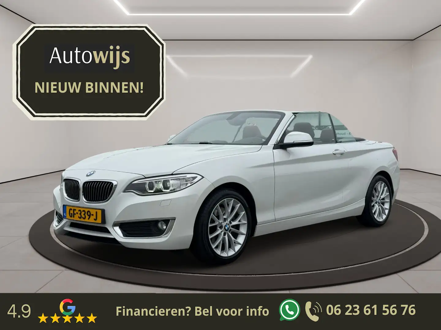 BMW 220 2-serie Cabrio 220i|184PK|NL AUTO|82DKM|Leder|AUT| Blanco - 1